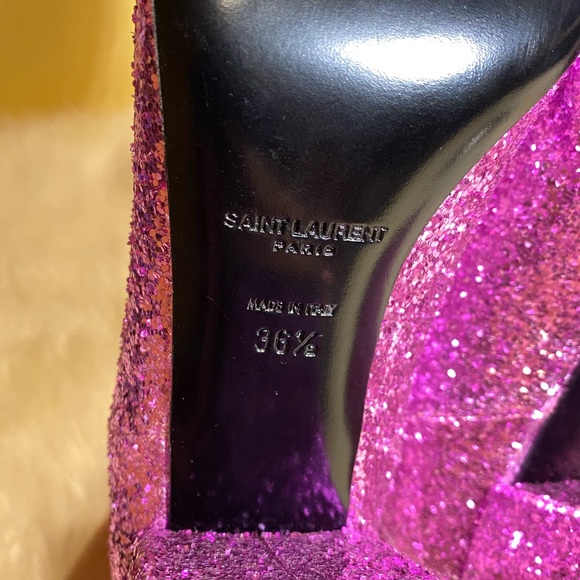 Authentic Saint Laurent glitter ankle boots - Picture 10 of 16